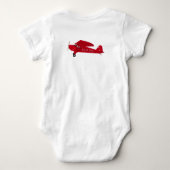 第1回クリスマス北極飛行機男の赤ちゃん ベビーボディスーツ (裏面)