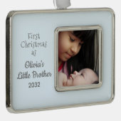 第1回クリスマス姉妹小兄の写真 シルバープレートフレームオーナメント (右)