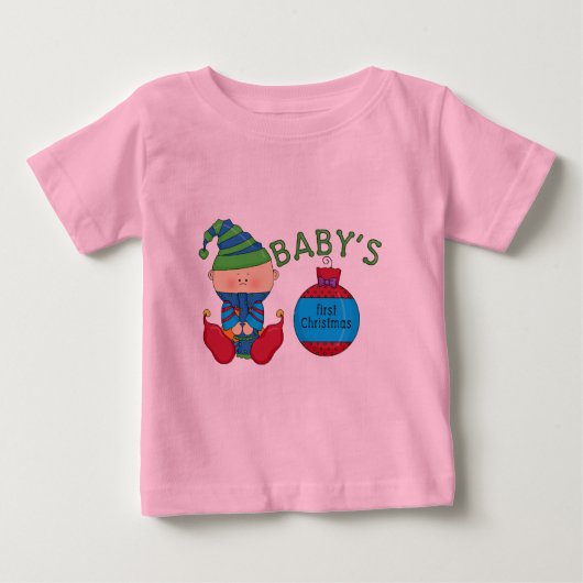 第1回クリスマス小妖精や小人Tシャツ&ギフト ベビーTシャツ (正面)