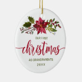 第1回クリスマス祖父母フォトウォーターカラーフローラ セラミックオーナメント (右)