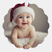 第1回クリスマス祖父母メメントキープサケ オーナメントカード (裏面)