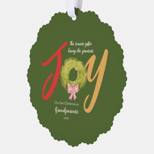 第1回クリスマス祖父母メメントキープサケ オーナメントカード (左)