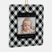 第1回クリスマス祖父母白黒の写真 セラミックオーナメント (右)