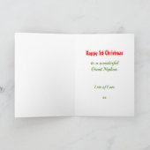 第1回クリスマス素晴らし甥の恐竜Tレックス カード (内部)