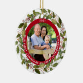 第1回クリスマス素晴らし祖父母2 Photo Holly セラミックオーナメント (右)
