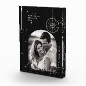 第1回クリスマス結婚したの雪片ブラックフォトギフト フォトブロック (右)