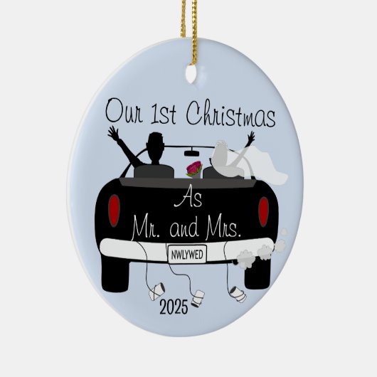 第1回クリスマス結婚したカップル セラミックオーナメント (右)