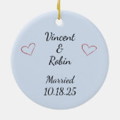 第1回クリスマス結婚したカップル セラミックオーナメント (裏面)