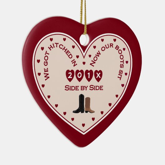 第1回クリスマス結婚したカントリー西部 セラミックオーナメント (右)