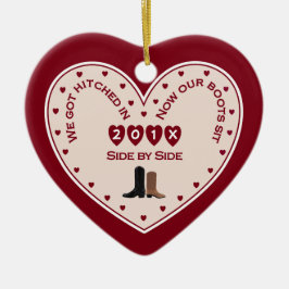 第1回クリスマス結婚したカントリー西部 セラミックオーナメント