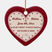 第1回クリスマス結婚したカントリー西部 セラミックオーナメント (裏面)