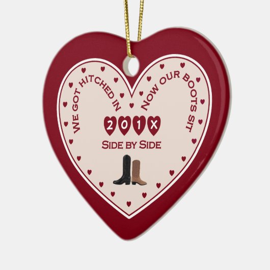 第1回クリスマス結婚したカントリー西部 セラミックオーナメント (左)