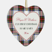 第1回クリスマス結婚したギフト – スチュワートプレイド セラミックオーナメント (右)