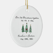 第1回クリスマス結婚したパーソナライズされたオーナメント セラミックオーナメント (右)