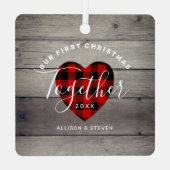 第1回クリスマス・トゥアズ素朴ルパーソナライズされた メタルオーナメント (裏面)