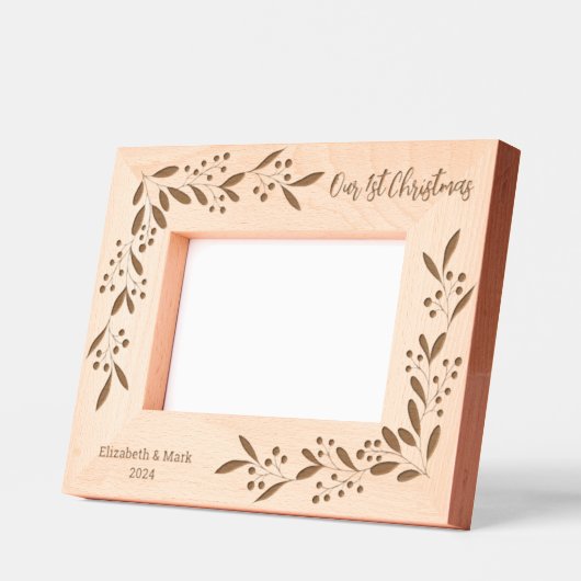 第1回クリスマス – 彫りパーソナライズされたフレーム レーザー彫刻フレーム (左)