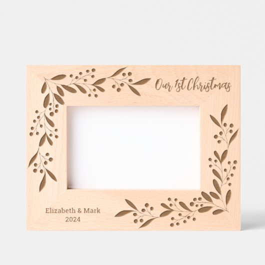 第1回クリスマス – 彫りパーソナライズされたフレーム レーザー彫刻フレーム (正面)
