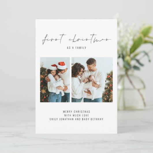 第1回クリスマスas家族2写真誕生発表 シーズンカード (スタンド正面)