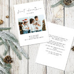 第1回クリスマスas家族2写真誕生発表 シーズンカード<br><div class="desc">1st Christmas As A Family Script 2の写真とオプションの誕生発表単に2つのサンプル写真を自分の写真に置き換え、あなたの下の挨拶と名前と背面のメッセージでパーソナライズする。初めてのクリスマスは、手書きスタイルセットスクリプト内にある。</div>