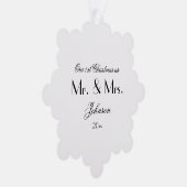 第1回クリスマスMr&Mrs Script Chic B & W紙 オーナメントカード (右)