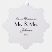 第1回クリスマスMr&Mrs Script Chic B & W紙 オーナメントカード (裏面)