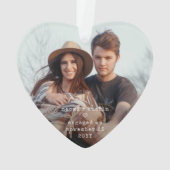 第1回クリスマ婚約したスミニマルユニーク4フォトハート オーナメント (裏面)