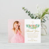 第1回コミュニオン・ピンク・フローラ金ゴールドクロス写真 サンキューカード (スタンド正面)