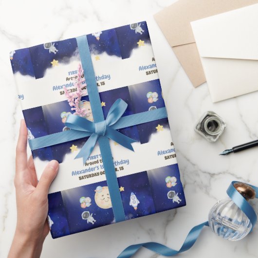 第1回トリップウォーター色宇宙1stバースデーボーイ ラッピングペーパー (ギフト)
