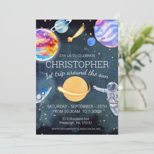 第1回トリップウォーター色宇宙1stバースデーボーイ 招待状 (スタンド正面)