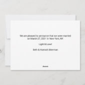 第1回ハヌカー結婚の写真ホリデーカード シーズンカード (裏面)