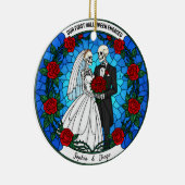 第1回ハロウィン婚約したステンドグラスリース セラミックオーナメント (右)