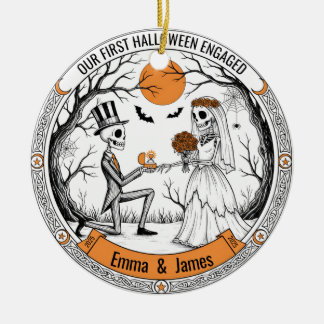 第1回ハロウィーン婚約したスケルトン提案 セラミックオーナメント