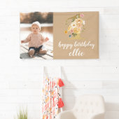 第1回バースデーの壁飾りカスタム製バナー 横断幕 (インサイチュ)