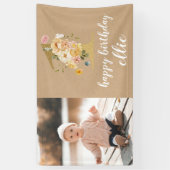 第1回バースデーの壁飾りカスタム製バナー 横断幕 (縦)