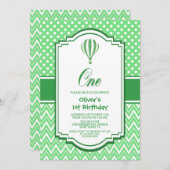 第1回バースデーグリーンホットエアバルーンパーティー 招待状 (正面/裏面)