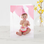 第1回バースデーケーキ カード (黄色い花)