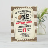 第1回バースデースポーツフットボールチケット素朴ブラウン 招待状 (スタンド正面)