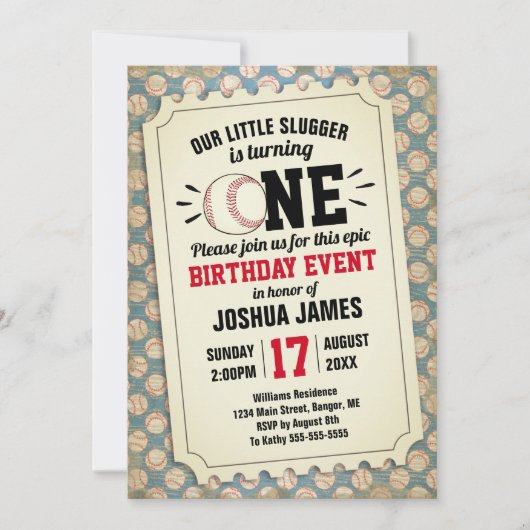 第1回バースデースポーツ野球ヴィンテージチケット 招待状 (正面)