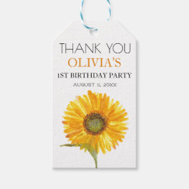 第1回バースデーパーティーひまわり赤ちゃん女の子 ギフトタグ