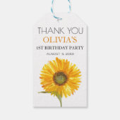第1回バースデーパーティーひまわり赤ちゃん女の子 ギフトタグ (裏面)