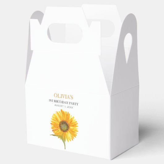 第1回バースデーパーティーひまわり赤ちゃん女の子 フェイバーボックス (オープン)