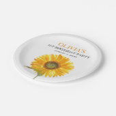 第1回バースデーパーティーひまわり赤ちゃん女の子 ペーパープレート (アングル)