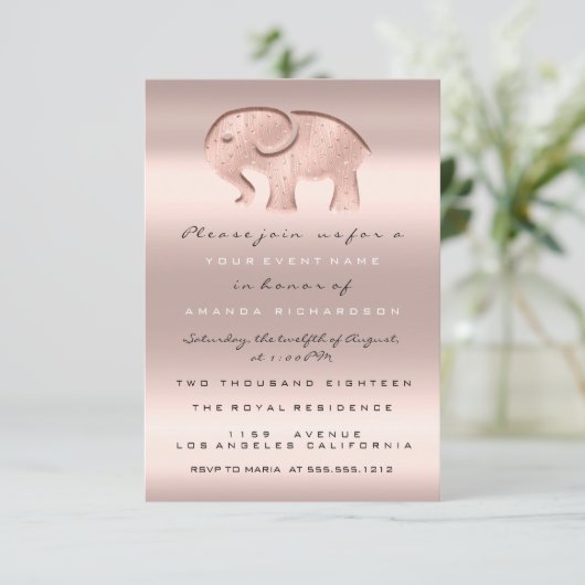 第1回バースデーパーティーシャワーバラエレファントガールボーイ 招待状 (スタンド正面)