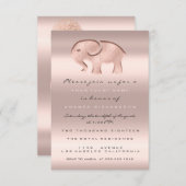 第1回バースデーパーティーシャワーバラエレファントガールボーイ 招待状 (正面/裏面)