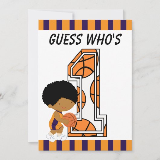 第1回バースデーパープル&オレンジバスケットボール選手 招待状 (正面)