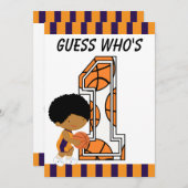 第1回バースデーパープル&オレンジバスケットボール選手 招待状 (正面/裏面)