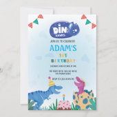 第1回バースデーピンク&ブルー恐竜 招待状 (正面)