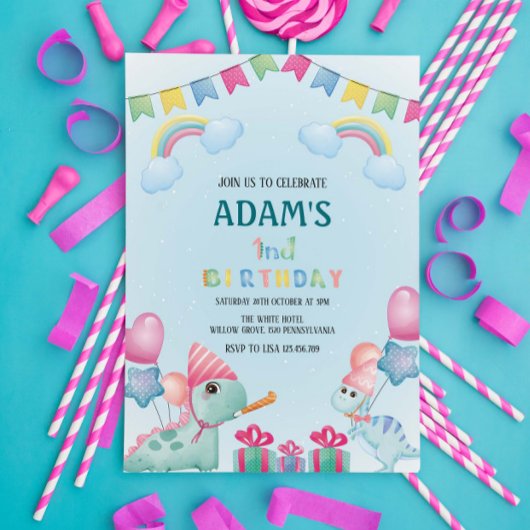 第1回バースデーレインボー&グリーン恐竜 招待状