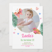 第1回バースデー蝶招待状（写真あり） 招待状 (正面/裏面)