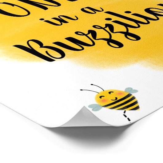 第1回ビーデー |のまわりに誕生日パーティーのサイン ポスター (角)